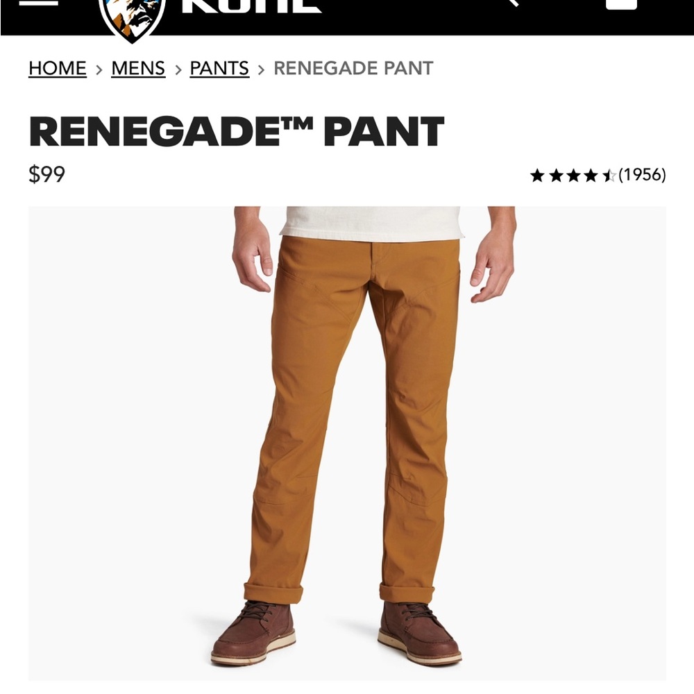 Kühl Men’s Renegade Pant - Teak 30x32 - Picture 10 of 14
